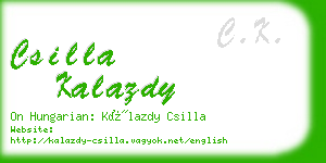 csilla kalazdy business card
